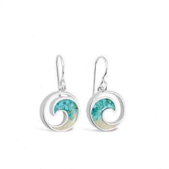 Wave Drop Earrings - Turquoise Gradient